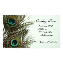 Peacock Feather Business Cards