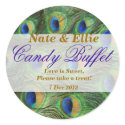 Peacock Feather Candy Buffet Sticker sticker
