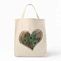 Peacock Feather Double Heart Bag