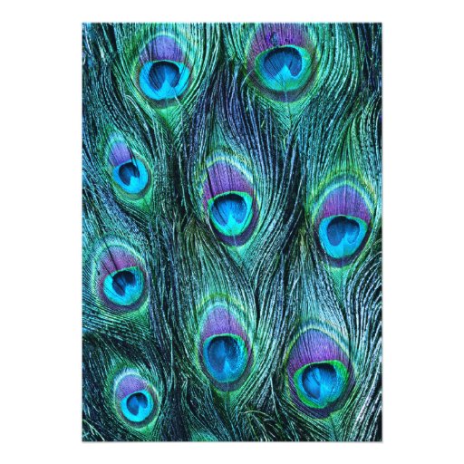 Peacock Feather Drama - Bridal Shower Custom Announcement