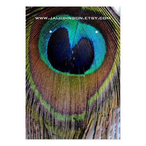Peacock Feather Earring Cards Business Cards