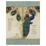 Peacock &amp; Feather Elegant Matching Wedding Program Flyer Design
