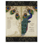 Peacock & Feather Elegant Matching Wedding Program Flyer