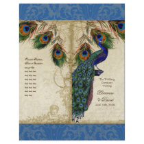 Peacock & Feather Elegant Matching Wedding Program Custom Flyer