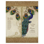 Peacock &amp; Feather Elegant Matching Wedding Program Flyer