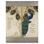 Peacock & Feather Elegant Matching Wedding Program flyers