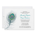 Peacock Feather Engagement Party Custom Invitations