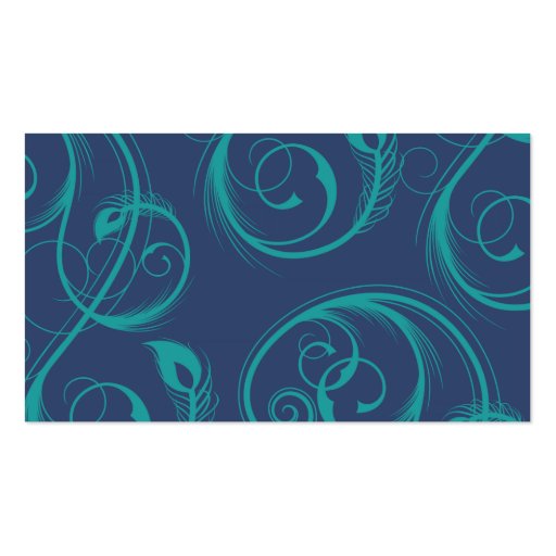 Peacock Feather Escort Card Business Card Templates (back side)