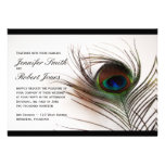 Peacock Feather Glamor Wedding Invitation