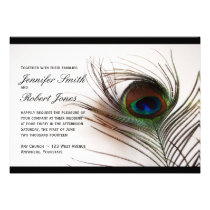 Peacock Feather Glamor Wedding Invitation