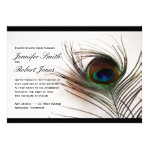 Peacock Feather Glamor Wedding Invitation