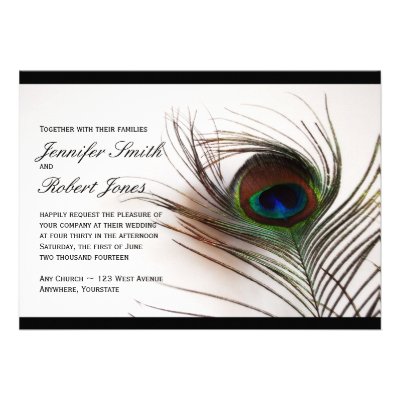 Peacock Feather Glamor Wedding Invitation