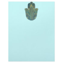 Peacock Feather Hamsa Customized Letterhead