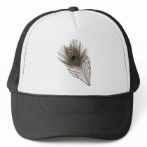 Peacock feather trucker hats