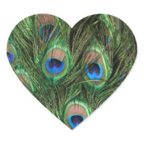 Peacock Feather Heart Sticker