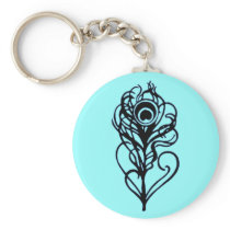 Peacock Feather Key Chain