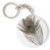 Peacock feather key chain