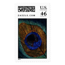 Peacock Feather Macro (Stamp)