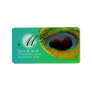 Peacock Feather Monogram Address Label
