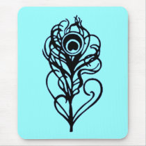 Peacock Feather Mouse Pad