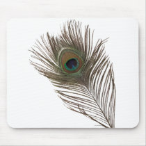 Peacock feather mouse pads