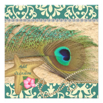 PEACOCK FEATHER MULTI PURPOSE INVITATION