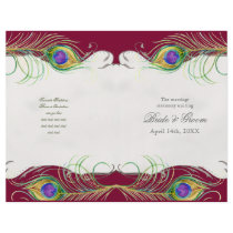 Peacock Feather n Swirls -  Formal Wedding Program Flyer