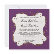 Peacock Feather n Swirls - Wedding Invitation invitation