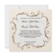 Peacock Feather n Swirls - Wedding Invitation invitation