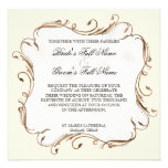 Peacock Feather n Swirls - Wedding Invitation