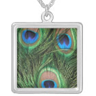 Peacock Feather green jewelry necklace
