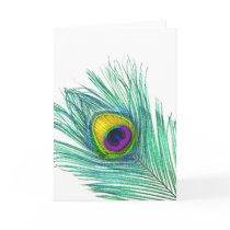 Peacock Feather note cards