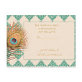 Peacock Feather on Teal Moroccan Tile postcard