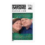 Peacock feather ornate photo anniversary postage