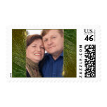 Peacock feather ornate photo anniversary postage