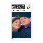 Peacock feather ornate photo anniversary postage