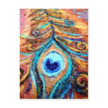 Peacock Feather Painting Postcard
