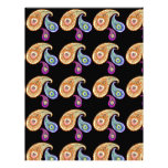 Peacock Feather Paisley scrapbook paper 8.5" x 11" Letterhead Design