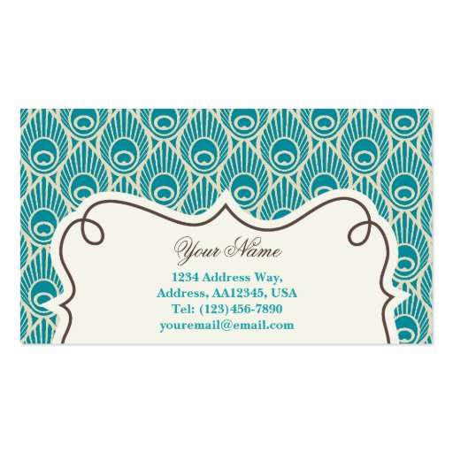 Peacock Feather Pattern Business Card (back side)