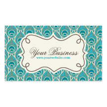 Peacock Feather Pattern Business Card