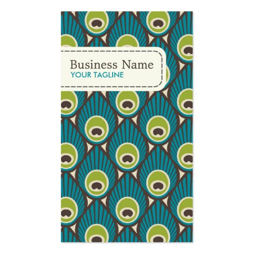 Peacock Feather Pattern Business Card (front side)