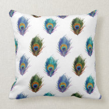 Peacock feather pattern pillow
