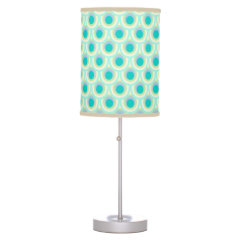 Peacock feather pattern teal lamp shade