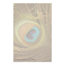 Peacock Feather Personalized Stationery