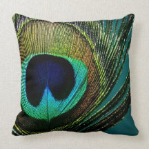 Peacock Feather Photography Photo Pillow Cushion