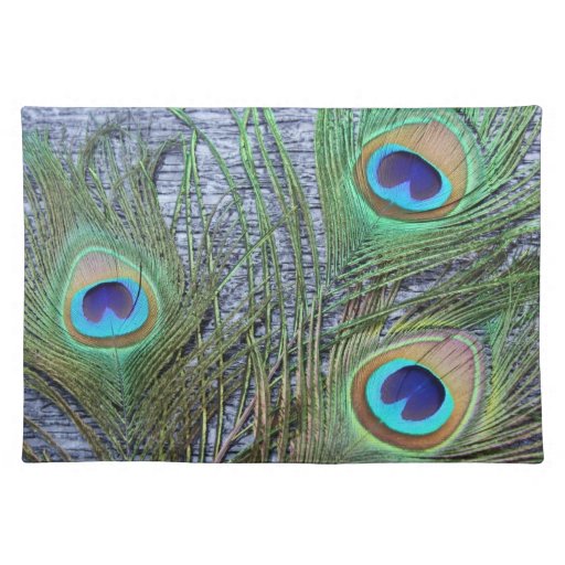 Peacock Feather Placemats Zazzle
