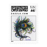 Peacock Feather Postage Stamp