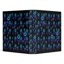 Peacock feather print binder