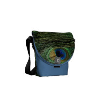 Peacock Feather Print Messenger Bag