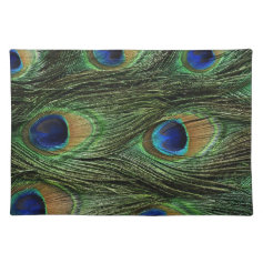 Peacock Feather Print Placemats